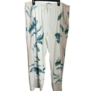 Abercrombie & Fitch Cream and Teal Floral Pants